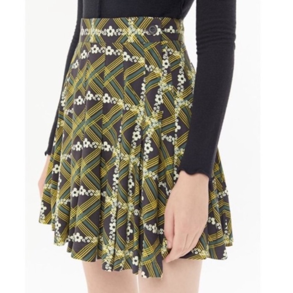 Urban Outfitters Black and Yellow Patterned Mini Skirt